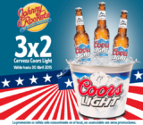 Johnny Rocckets tiene hasta el 30 de abril las cervezas en promocion 3×2 cervezas coors Light