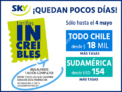 SKY increibles tarifas dentro de chile desde $18.000 SOLO HASTA HOY