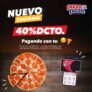 En PizzaPizza 40% de descuento todos los días pagando con tarjeta Abcvisa