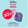 Promoción Kipling Día del Niño: 30% off en mochilas, estuches y loncheras