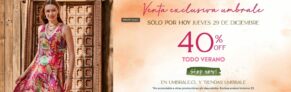 Venta Exclusiva Umbrale: 40% off en todo verano sólo hoy jueves