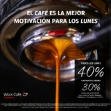 Promoción Work/Café: 40% de descuento los lunes y 30% de martes a viernes pagando con tarjetas Santander