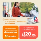$120 de descuento por litro de combustible al pagar por la App de BancoEstado el 19 y 26 de septiembre