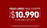 Nuevo plan Claro gigas libre para siempre por $10.990 mensuales