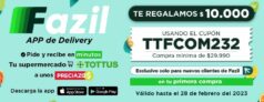 Cupón Fazil de $10.000 de descuento en Tottus válido hasta el 28 de febrero 2023