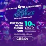 Cupón La Barra 10% de descuento adicional por aniversario