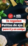 Claro y Papa Johns te regalan palitos de ajo