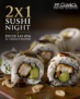Sushi Nights P.F. Chang’s: 2×1 en rollos después de las 4:00 PM de lunes a viernes en restaurantes participantes
